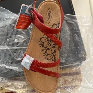 Aetrex Kids Red Braided Sandals